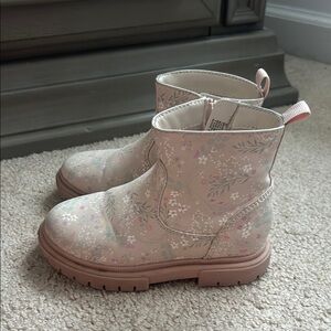 Floral Pink Kids Boots